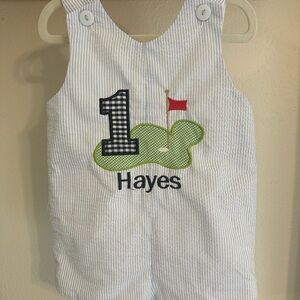 Blue and White Diaper Cover with Appliqué Design